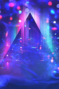 Preview wallpaper triangle, glare, blur, bright, abstraction