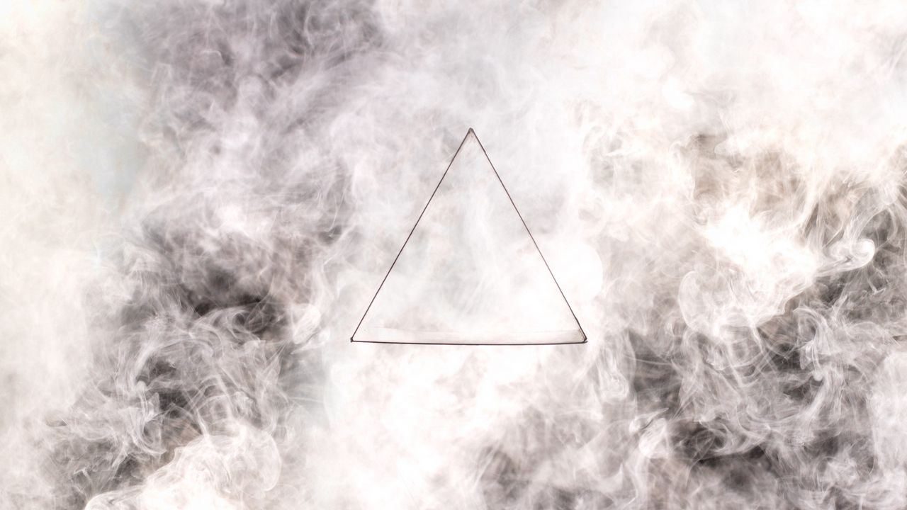 Wallpaper triangle, gray, drawing, smoke