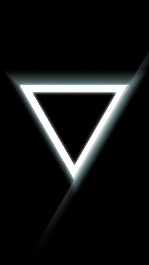 480x854 Wallpaper triangle, inverted, black, white
