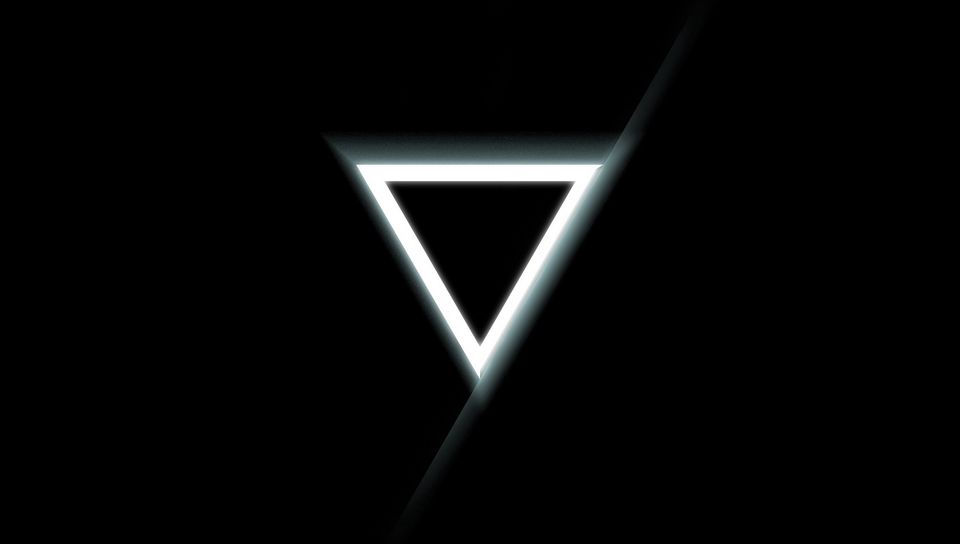 960x544 Wallpaper triangle, inverted, black, white