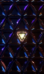 Preview wallpaper triangles, grid, structure, glow, dark