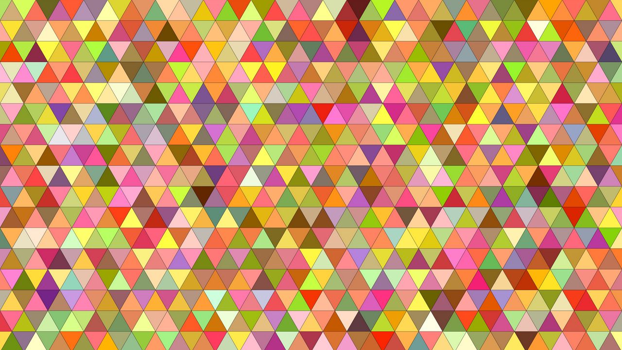 Wallpaper triangles, multicolored, pixels, multicolor, graphic