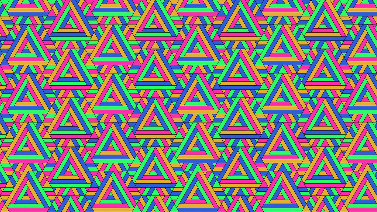 Wallpaper triangles, pattern, geometric, colorful