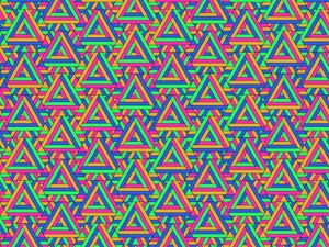 Preview wallpaper triangles, pattern, geometric, colorful