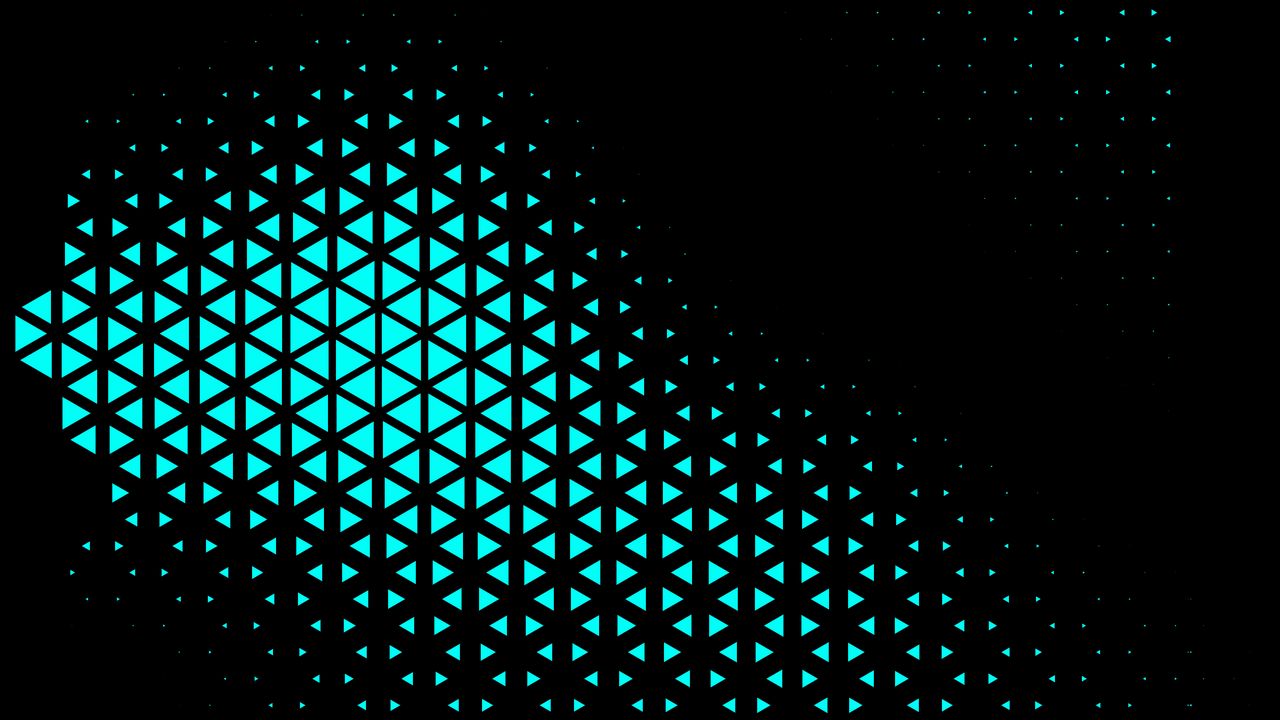 Wallpaper triangles, shapes, blue, black, abstraction