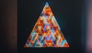 Preview wallpaper triangles, shapes, mosaic, neon, light, dark