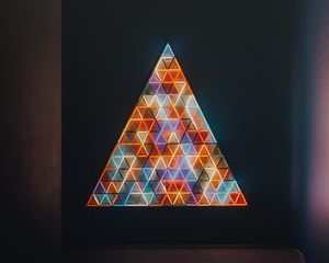 Preview wallpaper triangles, shapes, mosaic, neon, light, dark