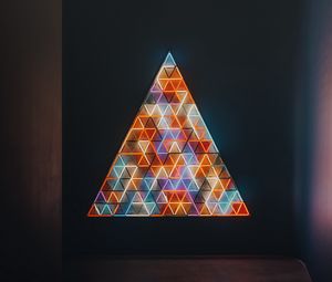 Preview wallpaper triangles, shapes, mosaic, neon, light, dark