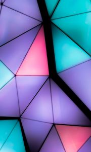 Preview wallpaper triangles, volume, fragments, colorful, backlight