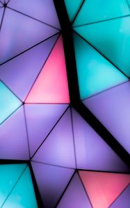 Preview wallpaper triangles, volume, fragments, colorful, backlight