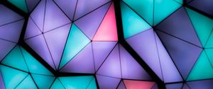 Preview wallpaper triangles, volume, fragments, colorful, backlight