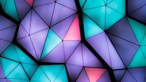 Preview wallpaper triangles, volume, fragments, colorful, backlight