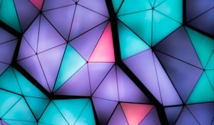 Preview wallpaper triangles, volume, fragments, colorful, backlight