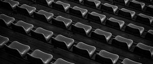 Preview wallpaper tribune, seats, black and white, bw