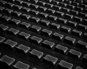 Preview wallpaper tribune, seats, black and white, bw