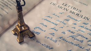 Preview wallpaper trinket, paris, tower, letter