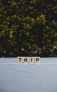 Preview wallpaper trip, cubes, word, beach