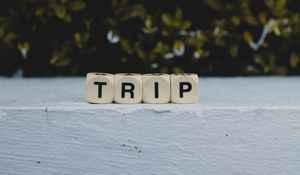 Preview wallpaper trip, cubes, word, beach