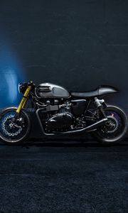 Preview wallpaper triumph bonneville, motorcycle, wall