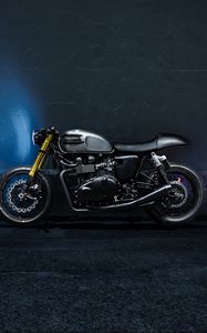 Preview wallpaper triumph bonneville, motorcycle, wall