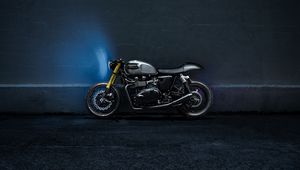 Preview wallpaper triumph bonneville, motorcycle, wall