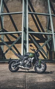 Preview wallpaper triumph, motorcycle, bike, green