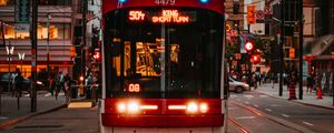 Preview wallpaper trolleybus, rails, transport, city, urban