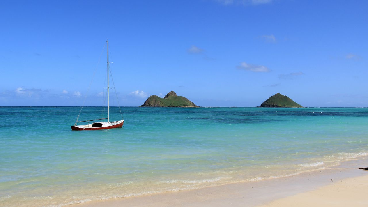 Wallpaper tropics, beach, boat