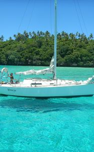 Preview wallpaper tropics, island, yacht