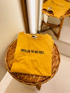 Preview wallpaper t-shirt, inscription, yellow, words