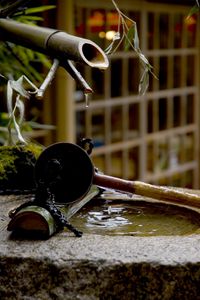 Preview wallpaper tsukubai, japanese pool, bamboo, water, drops, japan