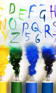 Preview wallpaper tubes, paint, letter, english, rainbow