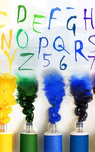 Preview wallpaper tubes, paint, letter, english, rainbow