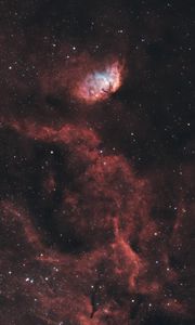 Preview wallpaper tulip nebula, nebula, glow, stars, space, red