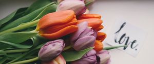 Preview wallpaper tulips, bouquet, buds