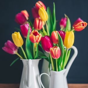 Preview wallpaper tulips, bouquet, colorful