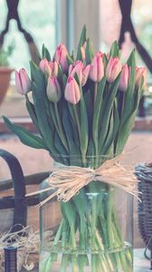 Preview wallpaper tulips, bouquet, vase