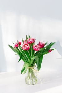 Preview wallpaper tulips, flowers, bouquet, pink, vase