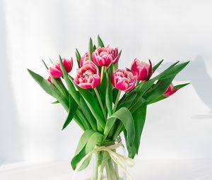 Preview wallpaper tulips, flowers, bouquet, pink, vase