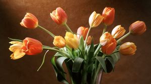 Preview wallpaper tulips, flowers, bouquet, vase, spring