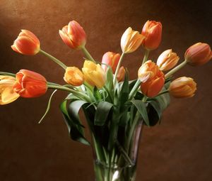 Preview wallpaper tulips, flowers, bouquet, vase, spring