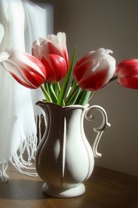 Preview wallpaper tulips, flowers, two-color, pitcher, chair, stole