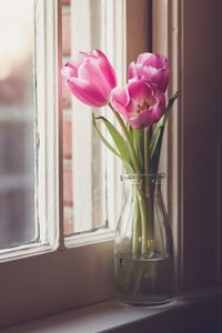 Preview wallpaper tulips, flowers, vase, window