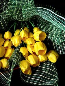 Preview wallpaper tulips, flowers, yellow, flower, decoration