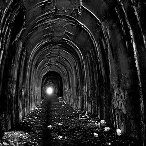 Preview wallpaper tunnel, arch, bw, light, exit