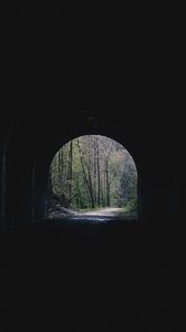 Preview wallpaper tunnel, arch, trees, alley, dark