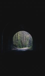 Preview wallpaper tunnel, arch, trees, alley, dark