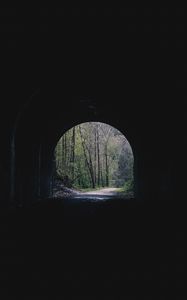 Preview wallpaper tunnel, arch, trees, alley, dark