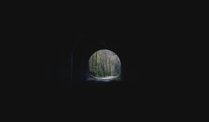 Preview wallpaper tunnel, arch, trees, alley, dark