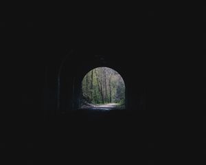 Preview wallpaper tunnel, arch, trees, alley, dark